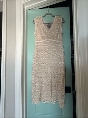 Rabbit Rabbit Rabbit Lace Midi Dress Size 10 Nude Beige Wedding Guest